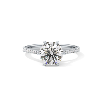 Round Pave Lab Grown Diamond Engagement Ring