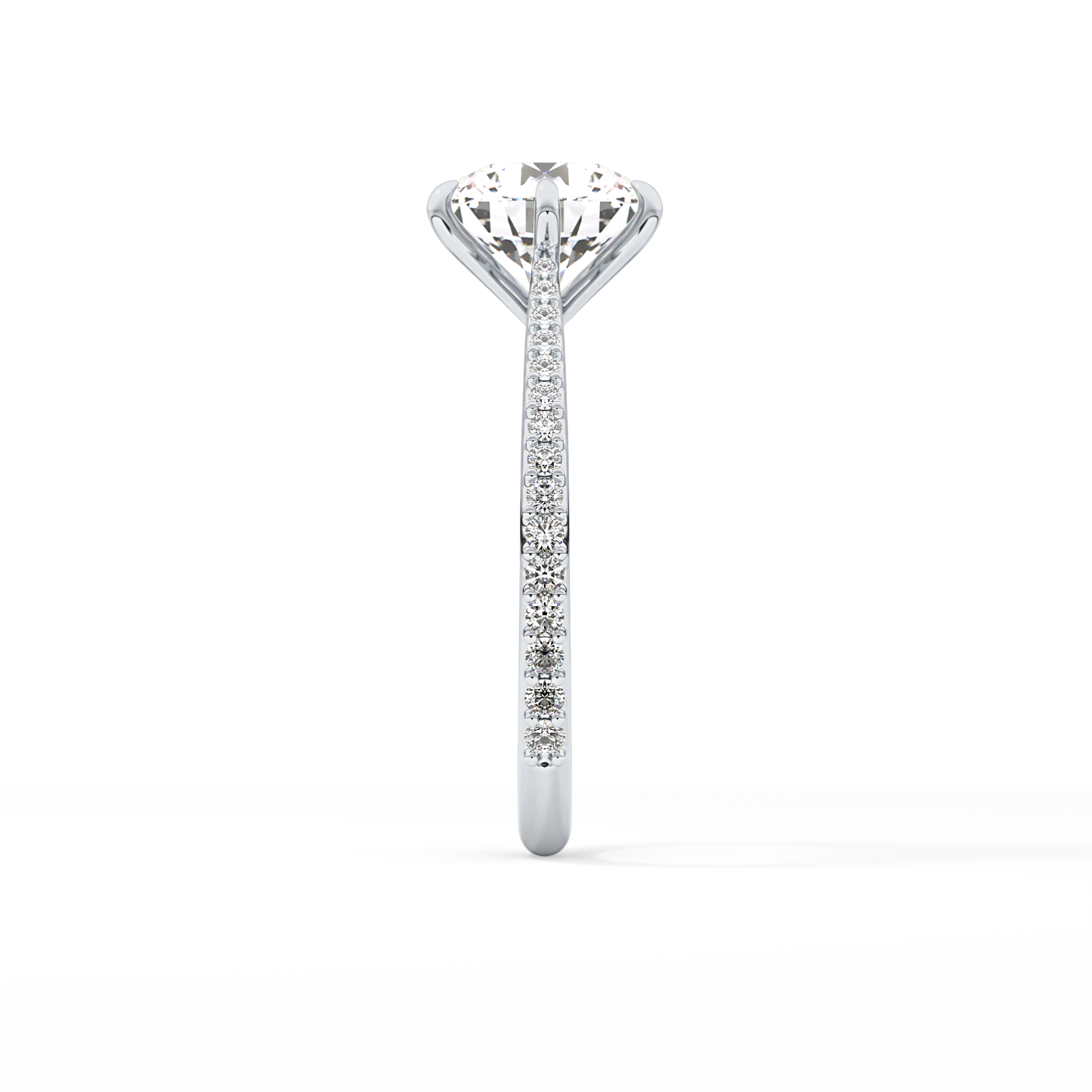 Round Pave Lab Grown Diamond Engagement Ring