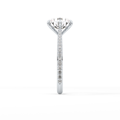 Round Pave Lab Grown Diamond Engagement Ring