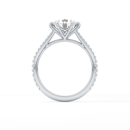 Round Pave Lab Grown Diamond Engagement Ring