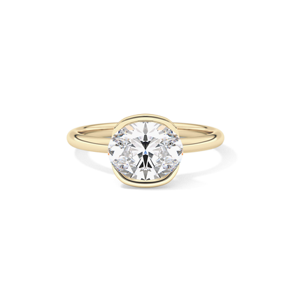 Oval Bezel & Solitaire Lab Grown Diamond Engagement Ring