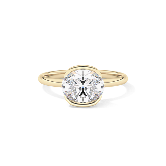 Oval Bezel & Solitaire Lab Grown Diamond Engagement Ring