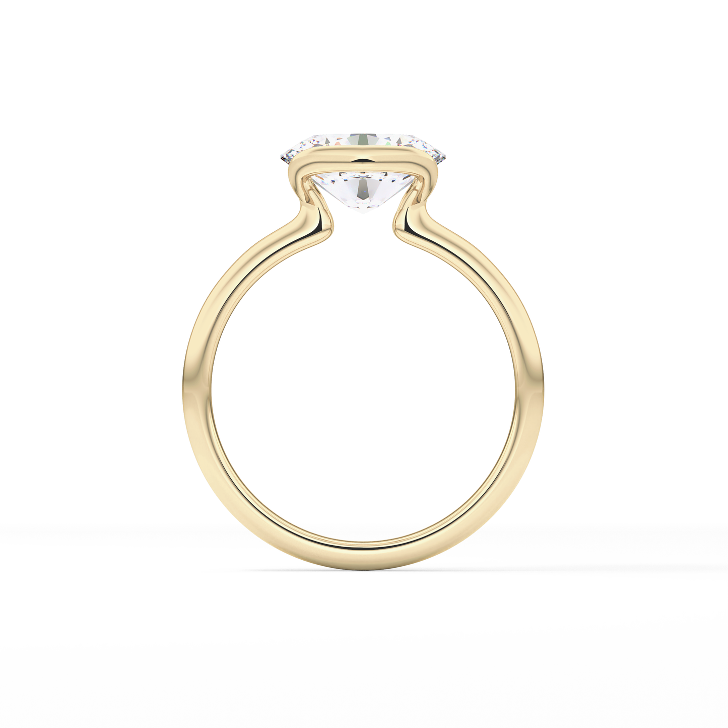 Oval Bezel & Solitaire Lab Grown Diamond Engagement Ring