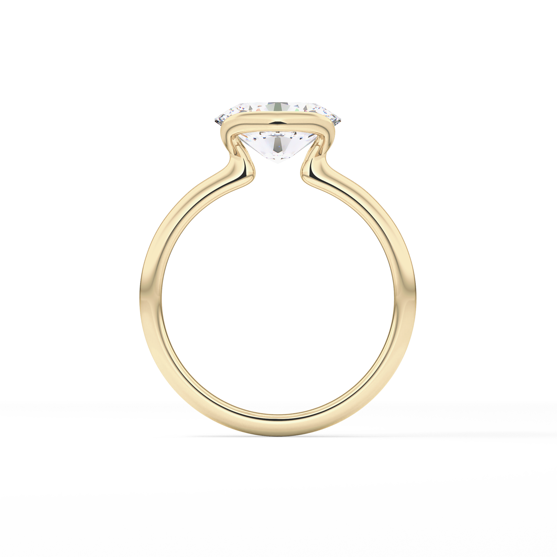 Oval Bezel & Solitaire Lab Grown Diamond Engagement Ring