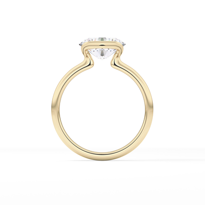 Oval Bezel & Solitaire Lab Grown Diamond Engagement Ring