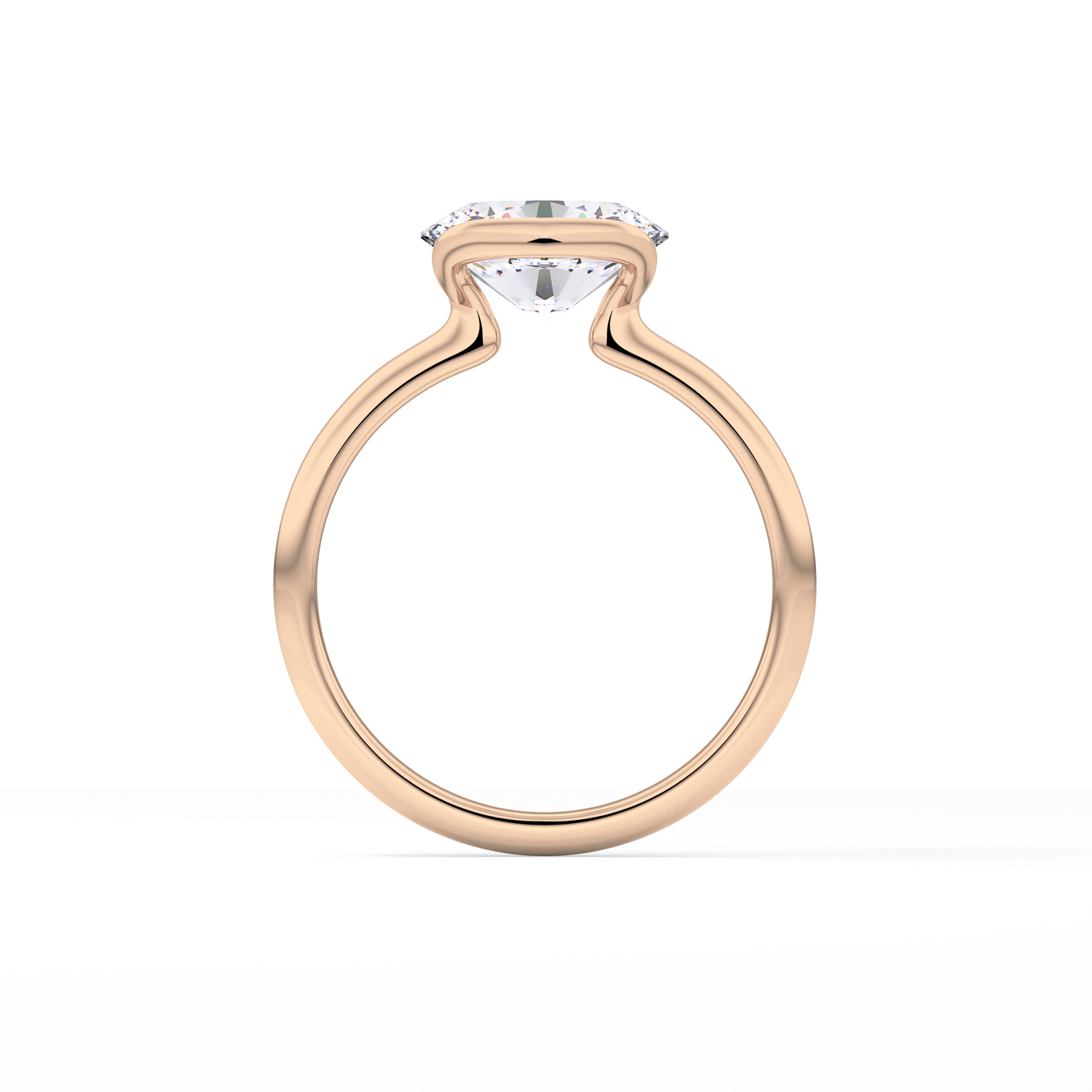 Oval Bezel & Solitaire Lab Grown Diamond Engagement Ring
