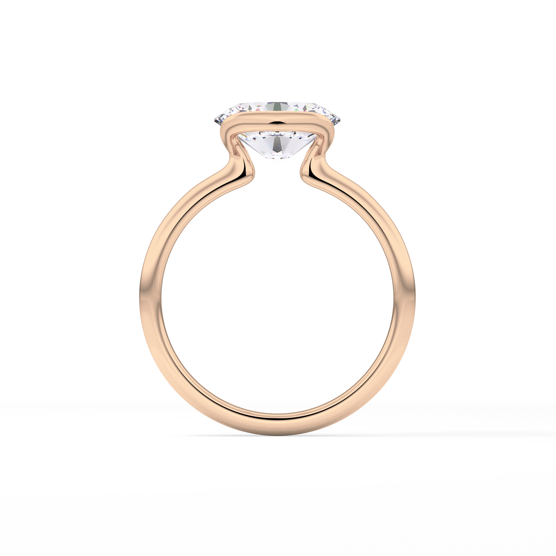 Oval Bezel & Solitaire Lab Grown Diamond Engagement Ring