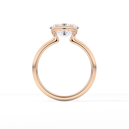 Oval Bezel & Solitaire Lab Grown Diamond Engagement Ring