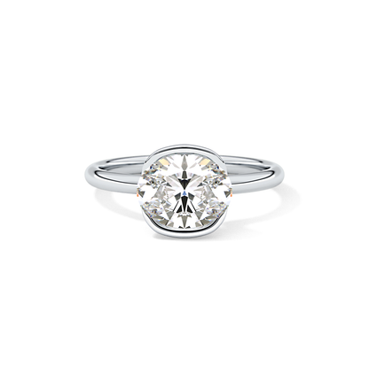 Oval Bezel & Solitaire Lab Grown Diamond Engagement Ring