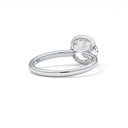 Oval Bezel & Solitaire Lab Grown Diamond Engagement Ring