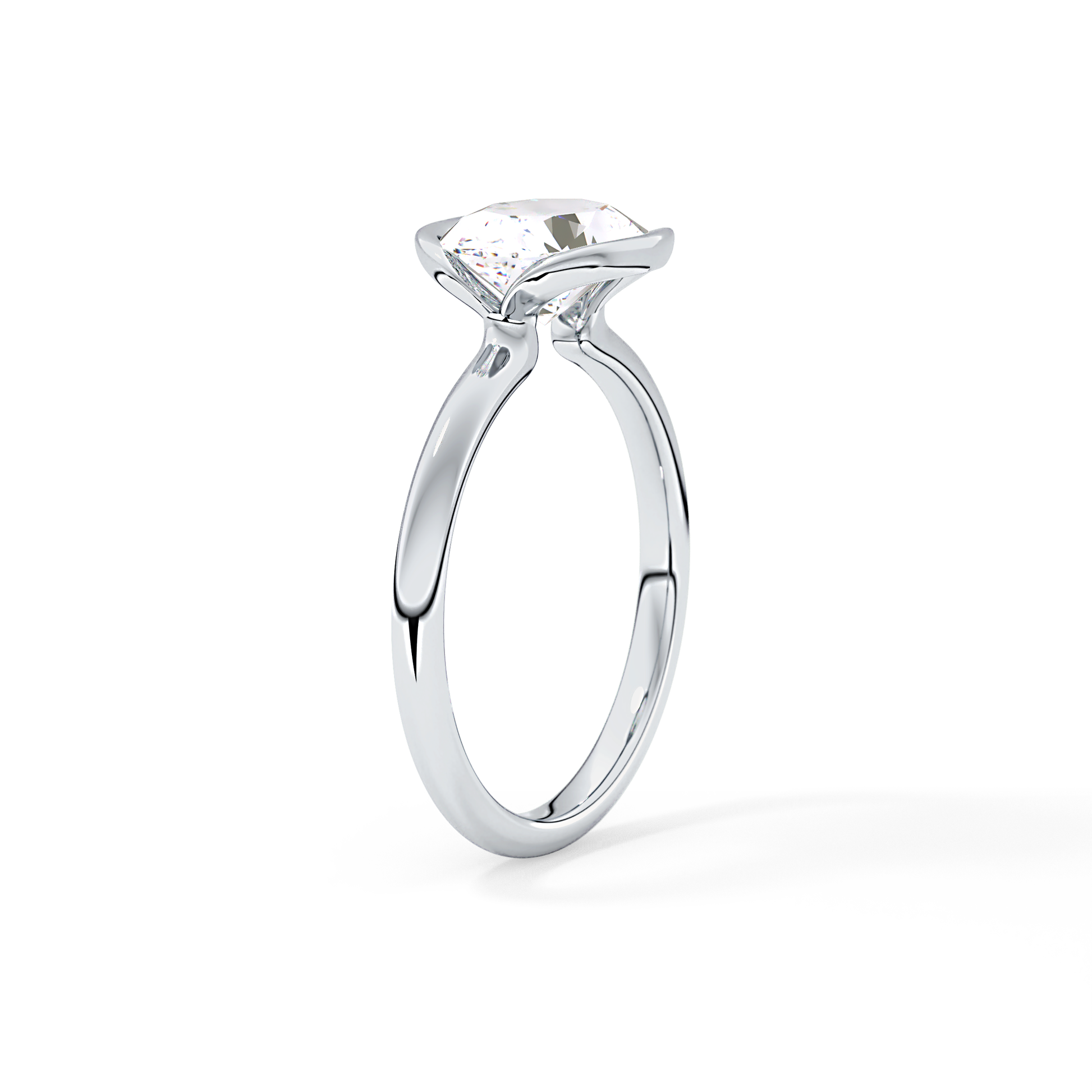 Oval Bezel & Solitaire Lab Grown Diamond Engagement Ring