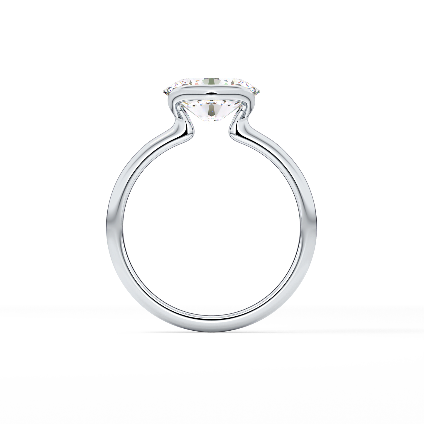 Oval Bezel & Solitaire Lab Grown Diamond Engagement Ring