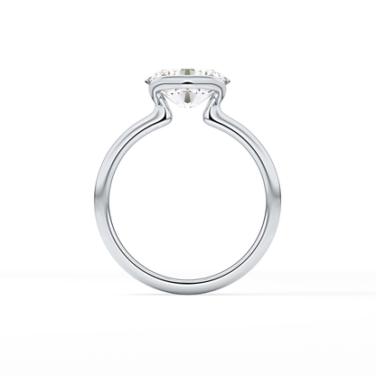 Oval Bezel & Solitaire Lab Grown Diamond Engagement Ring