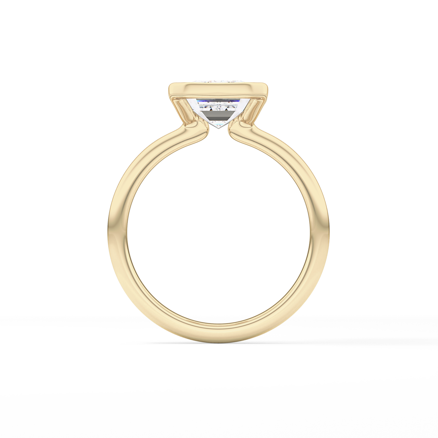 Emerald Bezel & Solitaire Lab Grown Diamond Engagement Ring