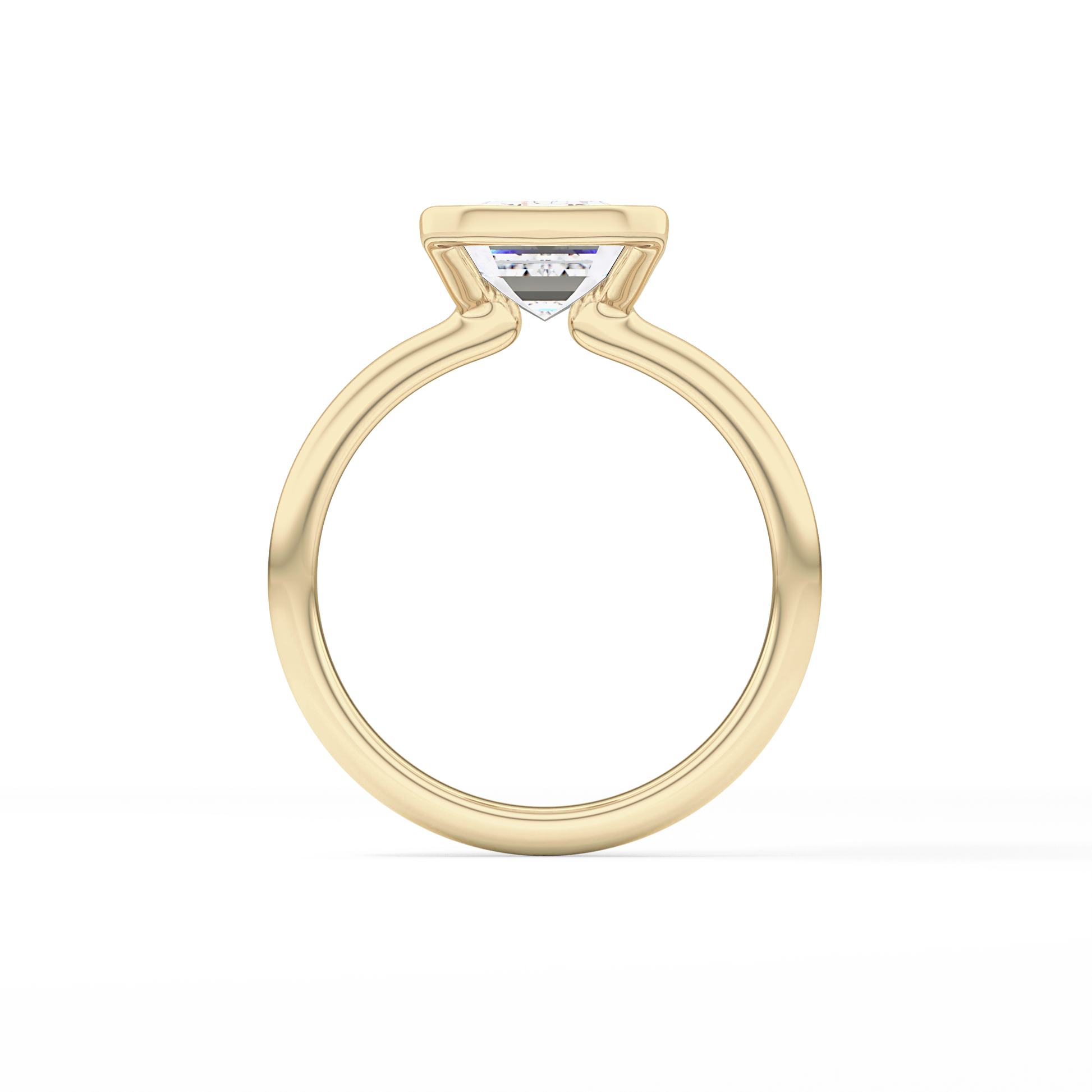 Emerald Bezel & Solitaire Lab Grown Diamond Engagement Ring