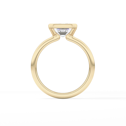 Emerald Bezel & Solitaire Lab Grown Diamond Engagement Ring