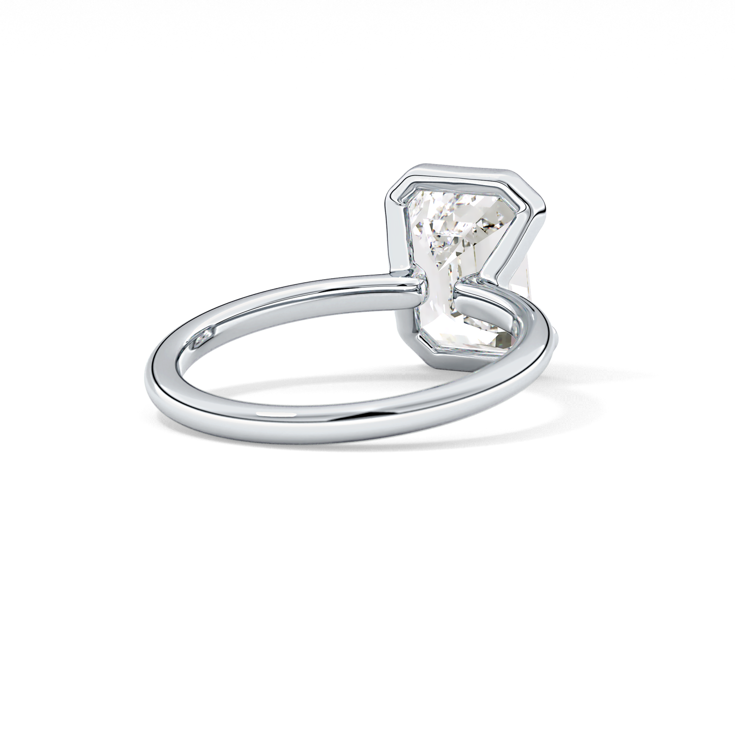 Emerald Bezel & Solitaire Lab Grown Diamond Engagement Ring