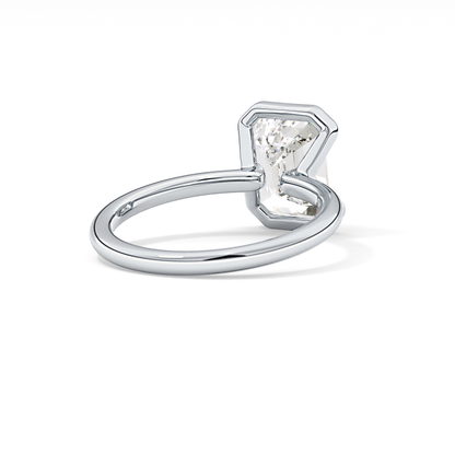 Emerald Bezel & Solitaire Lab Grown Diamond Engagement Ring