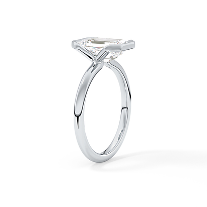 Emerald Bezel & Solitaire Lab Grown Diamond Engagement Ring