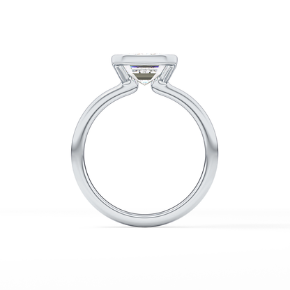 Emerald Bezel & Solitaire Lab Grown Diamond Engagement Ring
