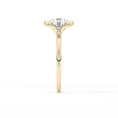 Round Half Bezel Lab Grown Diamond Engagement Ring