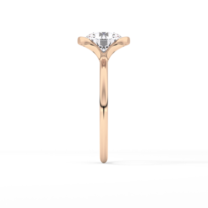 Round Half Bezel Lab Grown Diamond Engagement Ring