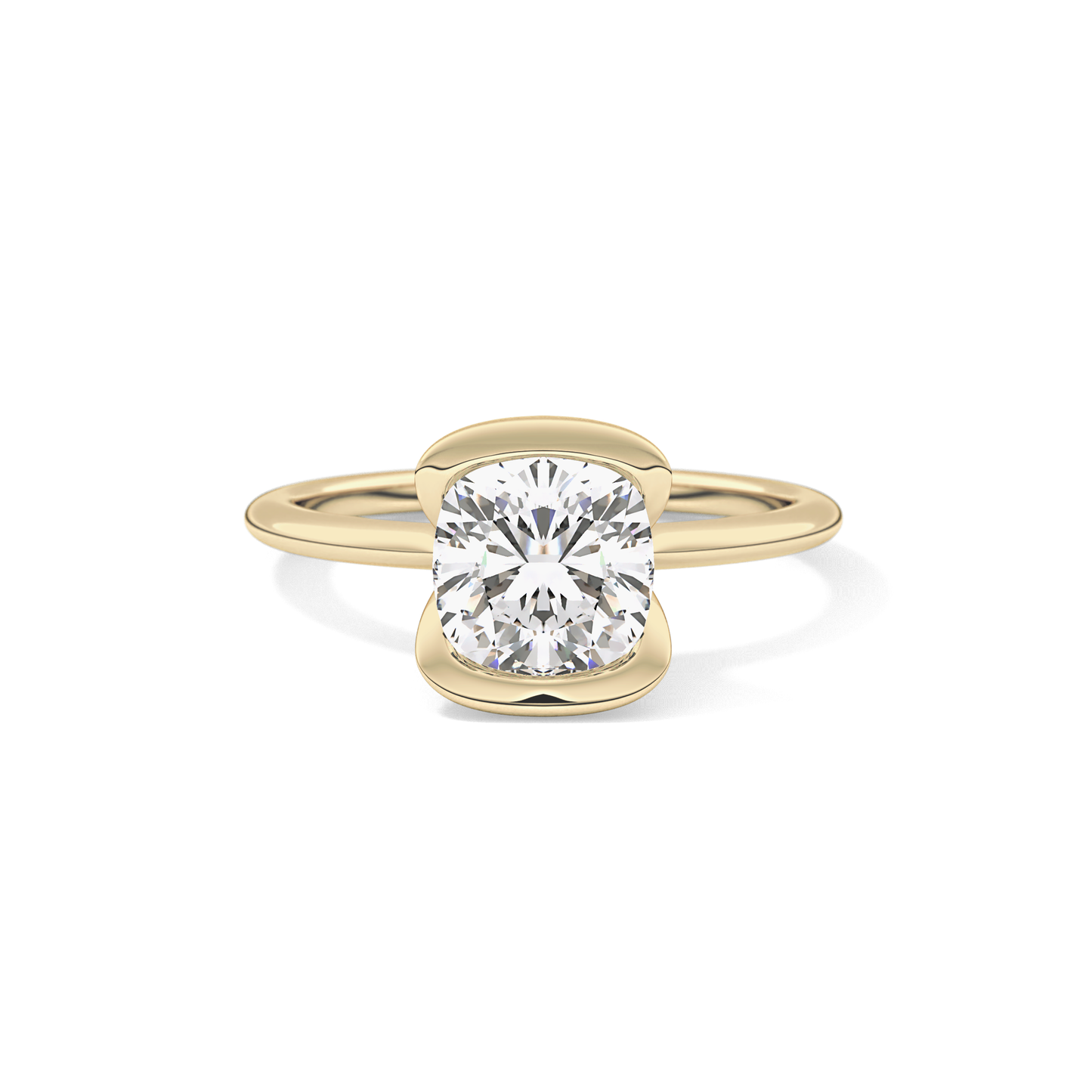 Cushion Bezel Lab Grown Diamond Engagement Ring