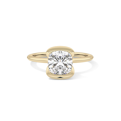 Cushion Bezel Lab Grown Diamond Engagement Ring