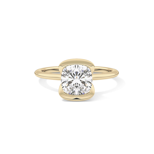 Cushion Bezel Lab Grown Diamond Engagement Ring