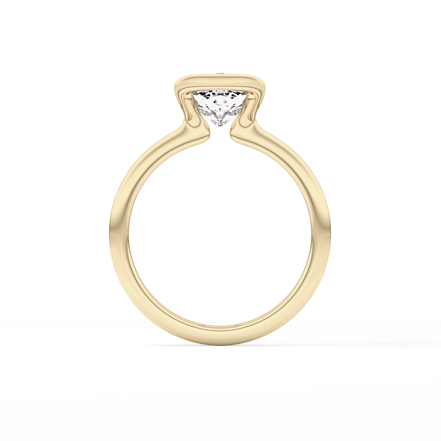 Cushion Bezel Lab Grown Diamond Engagement Ring