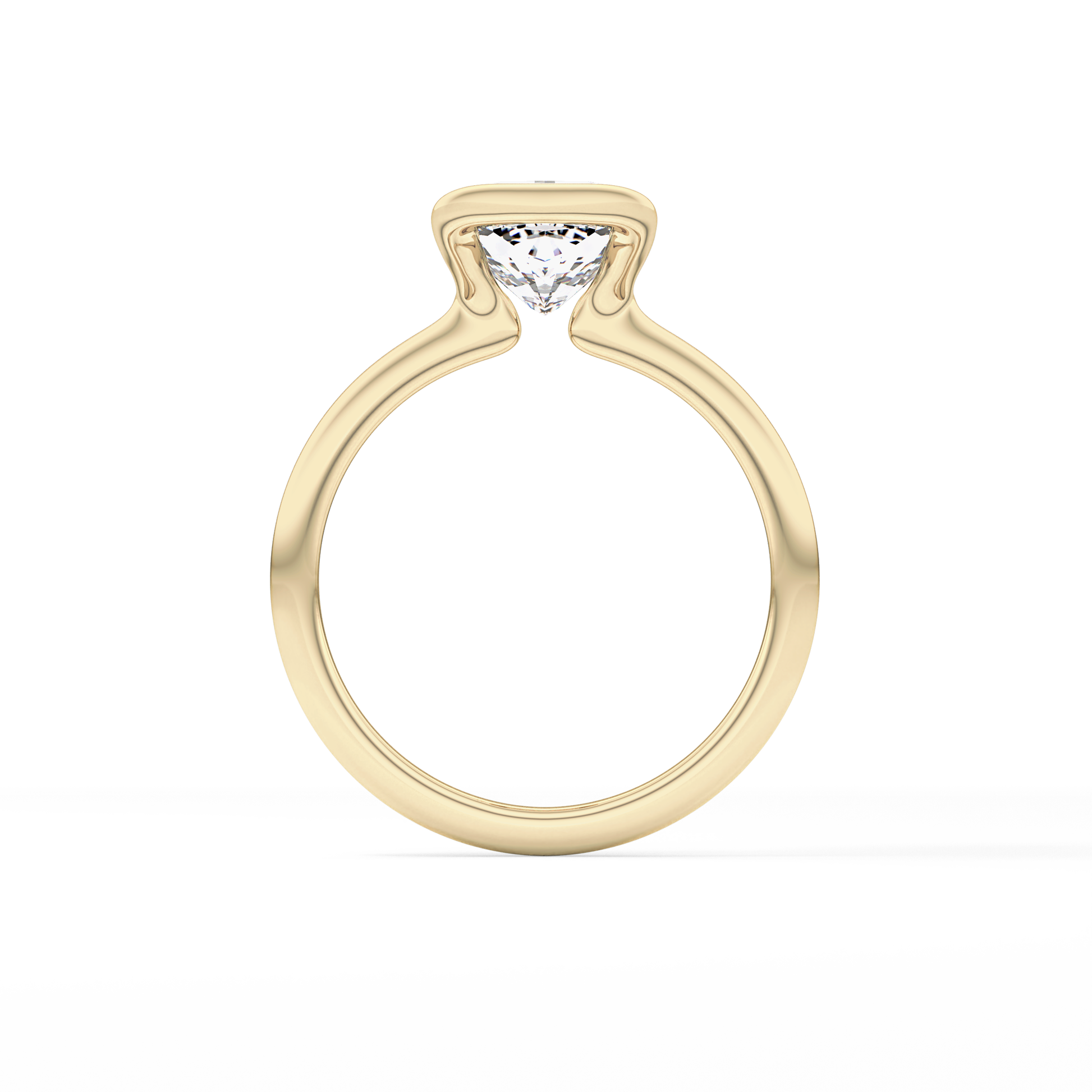 Cushion Bezel Lab Grown Diamond Engagement Ring