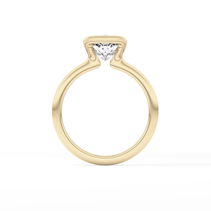 Cushion Bezel Lab Grown Diamond Engagement Ring