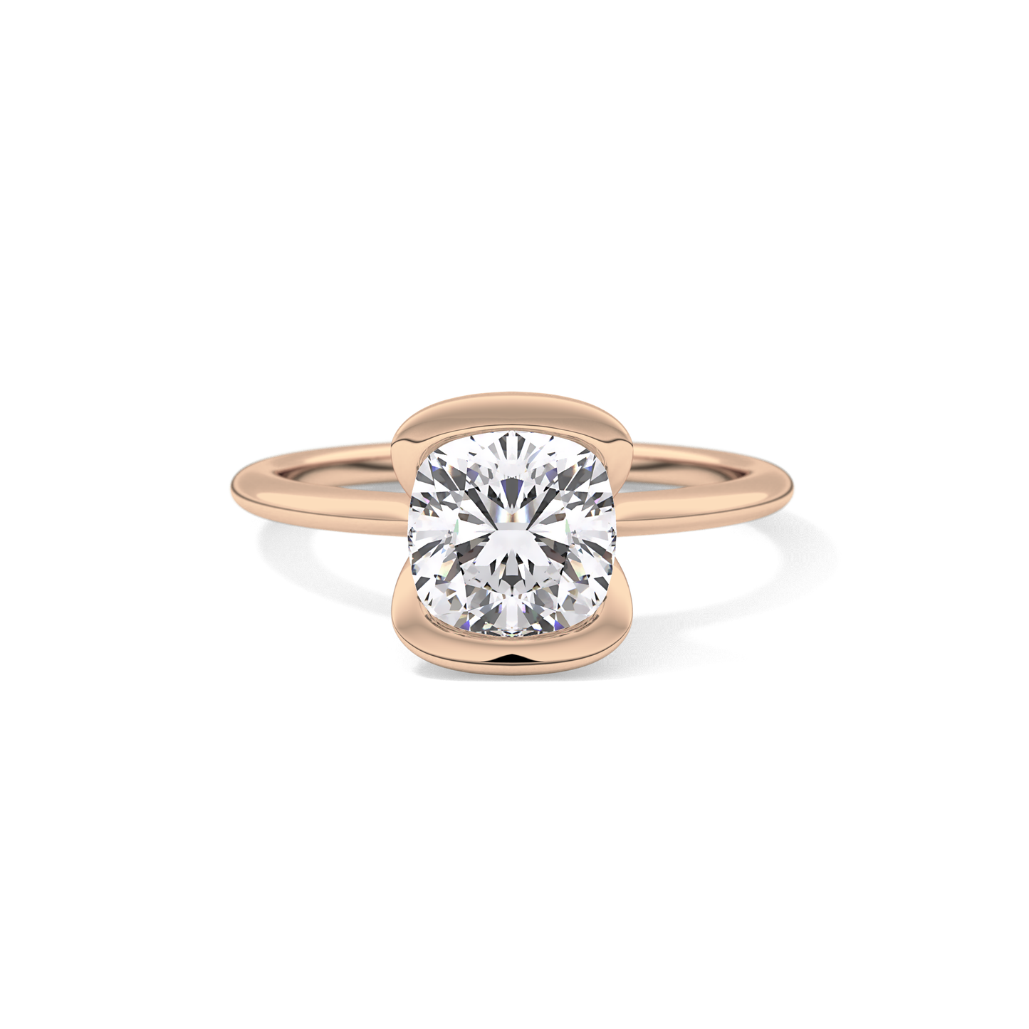 Cushion Bezel Lab Grown Diamond Engagement Ring