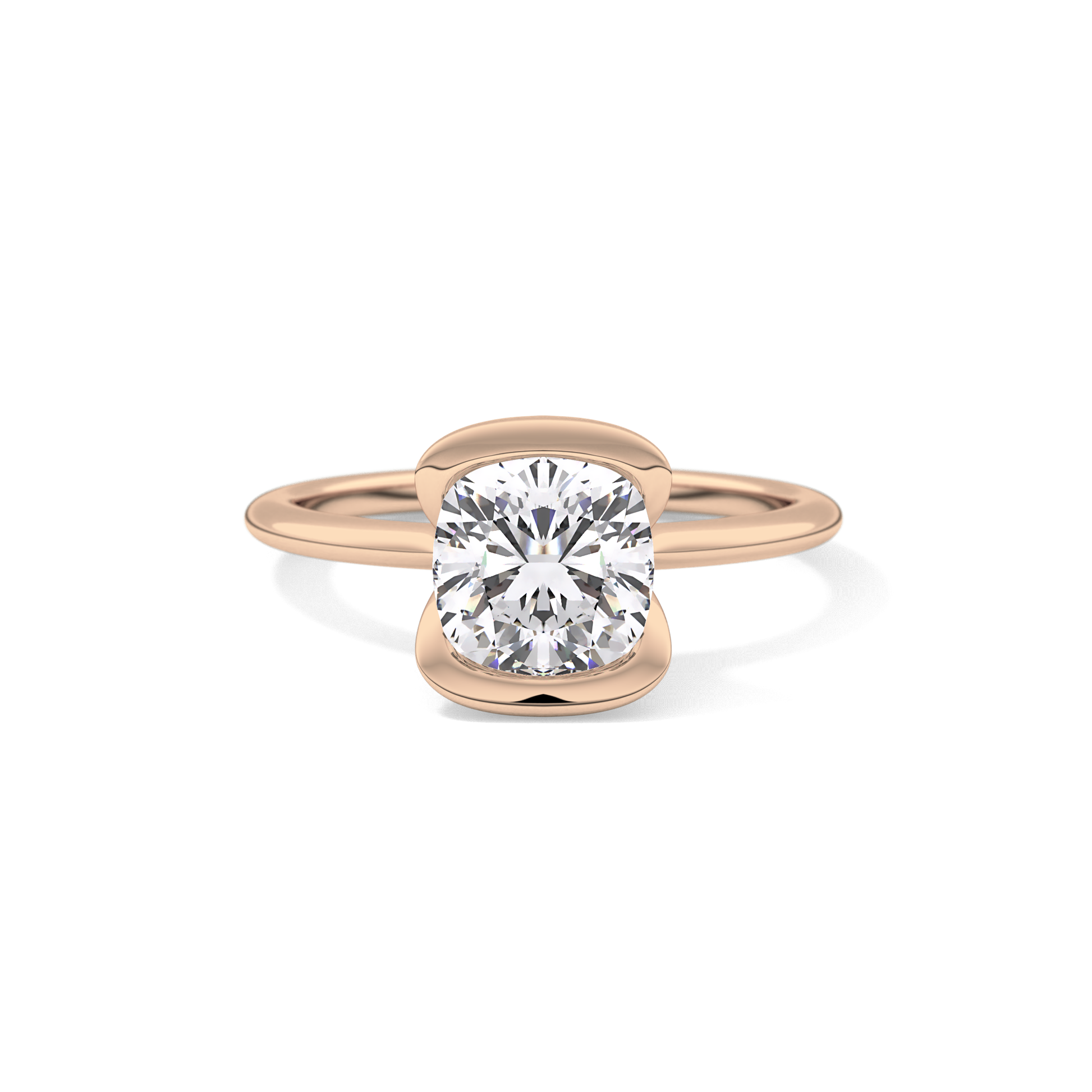 Cushion Bezel Lab Grown Diamond Engagement Ring