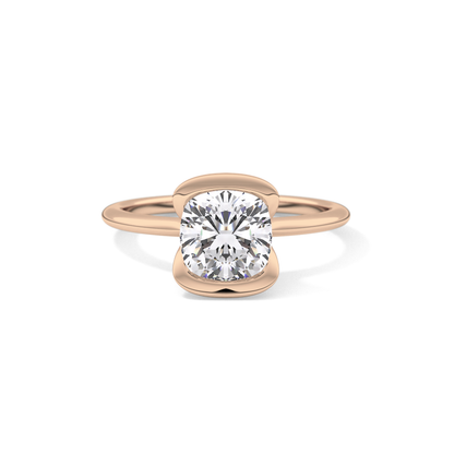 Cushion Bezel Lab Grown Diamond Engagement Ring