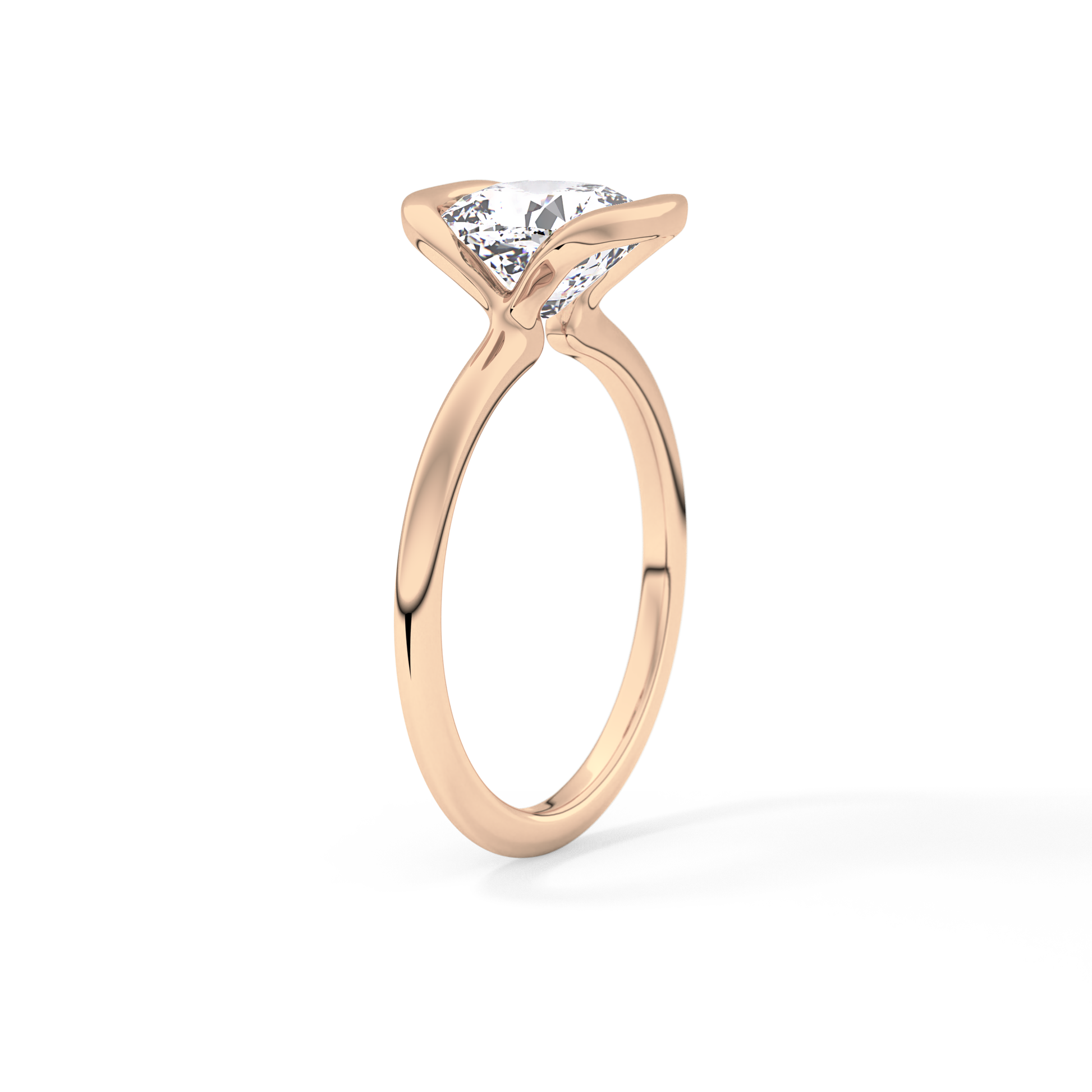 Cushion Bezel Lab Grown Diamond Engagement Ring