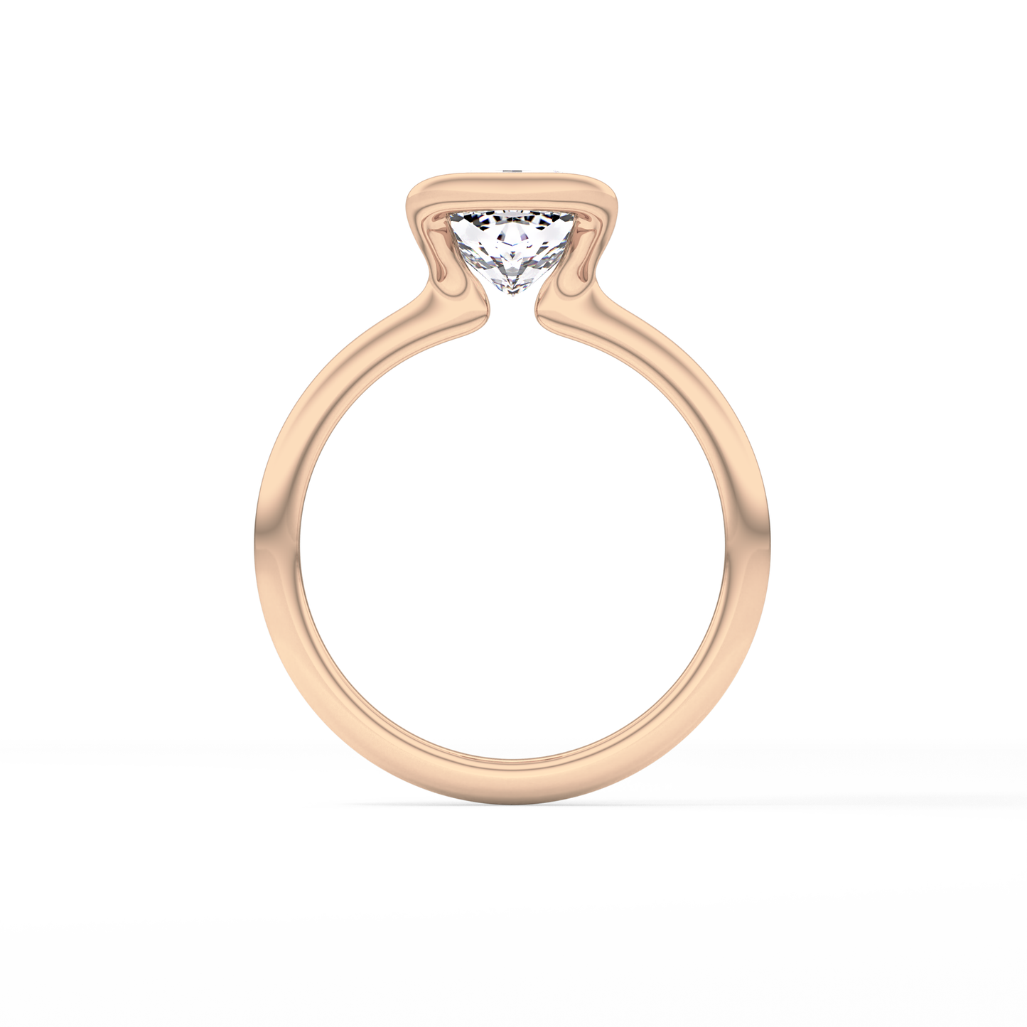 Cushion Bezel Lab Grown Diamond Engagement Ring