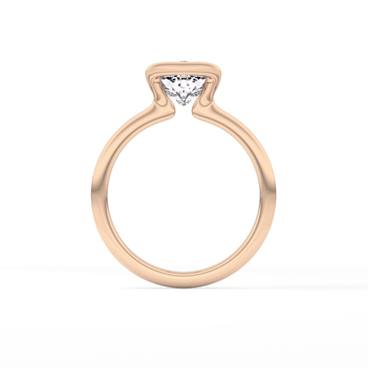 Cushion Bezel Lab Grown Diamond Engagement Ring