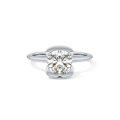 Cushion Bezel Lab Grown Diamond Engagement Ring