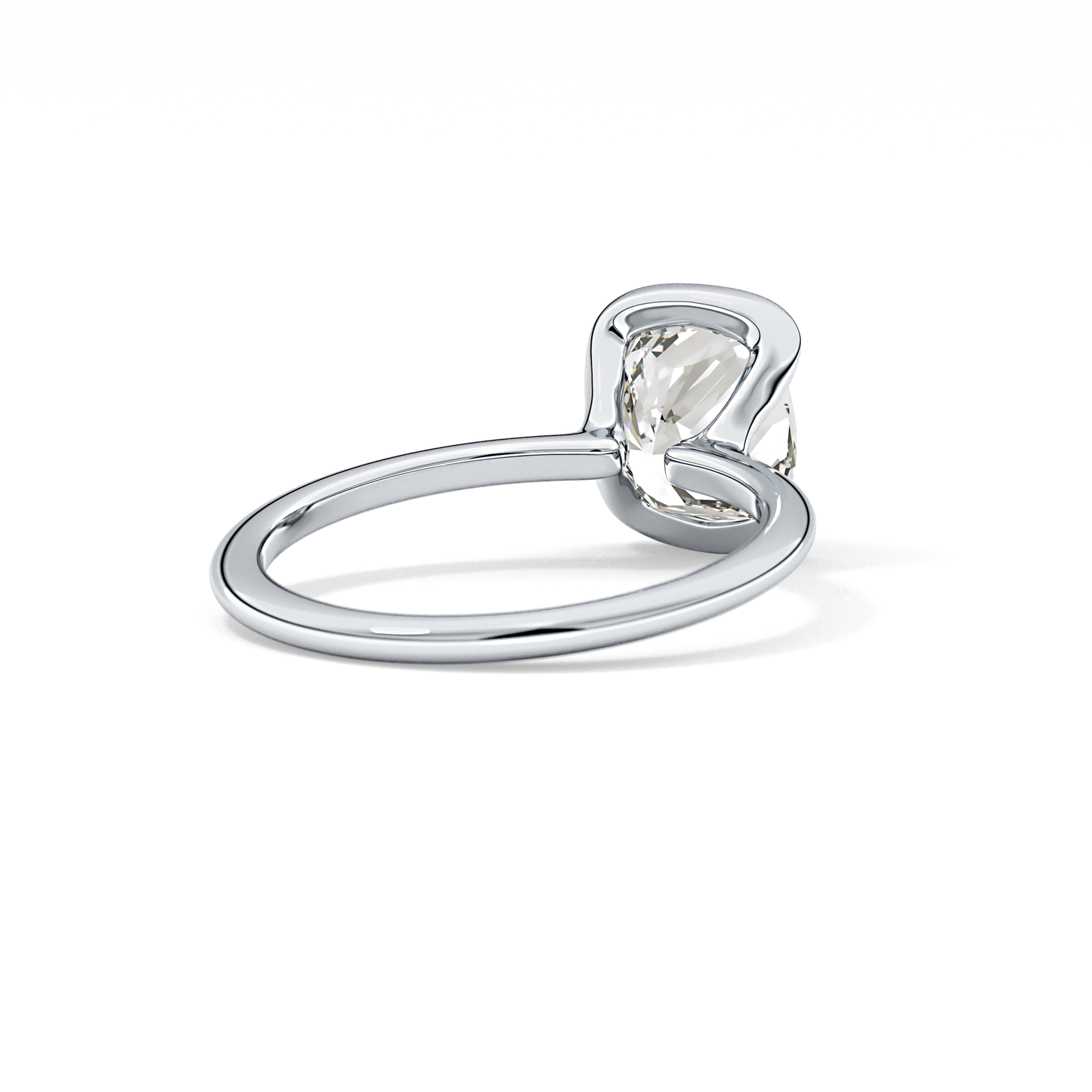 Cushion Bezel Lab Grown Diamond Engagement Ring