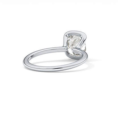 Cushion Bezel Lab Grown Diamond Engagement Ring
