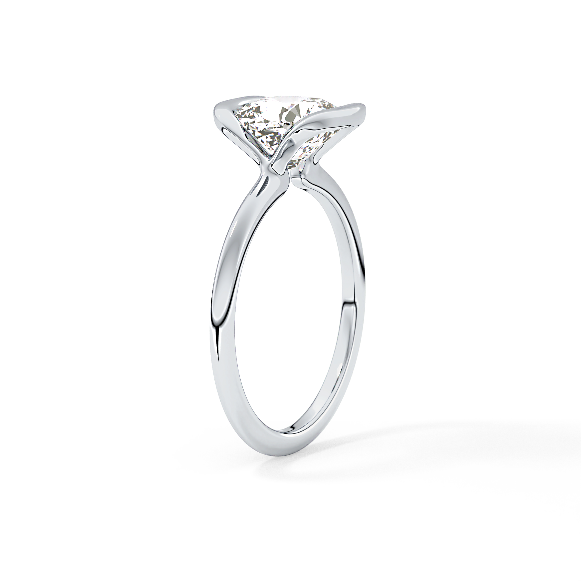 Cushion Bezel Lab Grown Diamond Engagement Ring