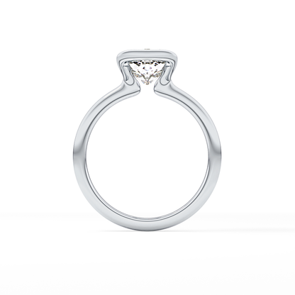 Cushion Bezel Lab Grown Diamond Engagement Ring