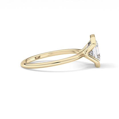Asscher Half Bezel Lab Grown Diamond Engagement Ring