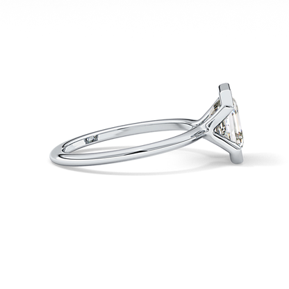 Asscher Half Bezel Lab Grown Diamond Engagement Ring