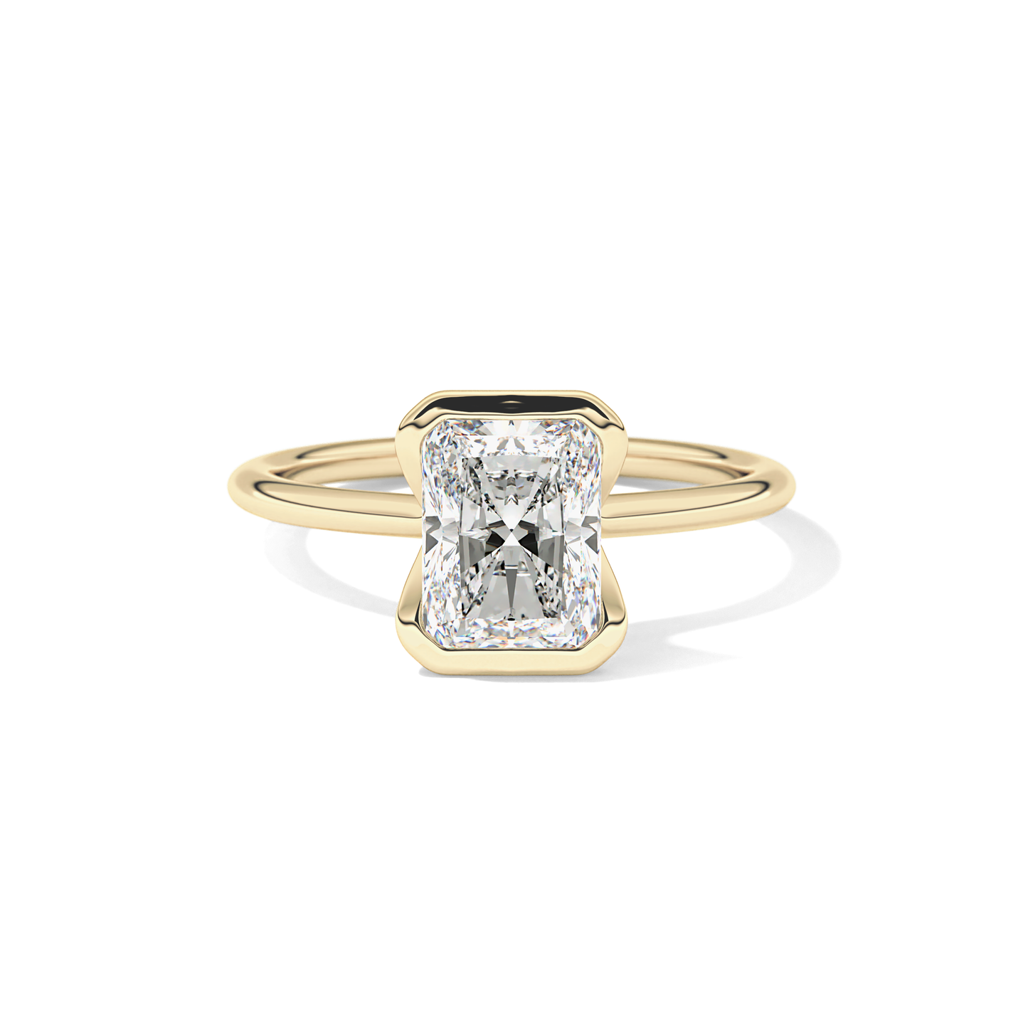Radiant Half Bezel Lab Grown Diamond Engagement Ring