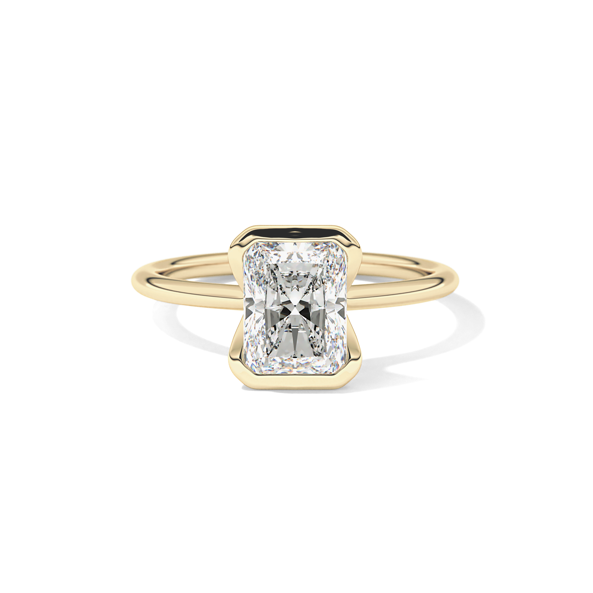 Radiant Half Bezel Lab Grown Diamond Engagement Ring