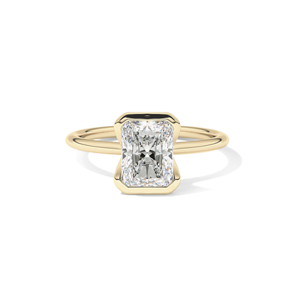 Radiant Half Bezel Lab Grown Diamond Engagement Ring