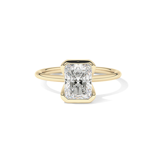 Radiant Half Bezel Lab Grown Diamond Engagement Ring