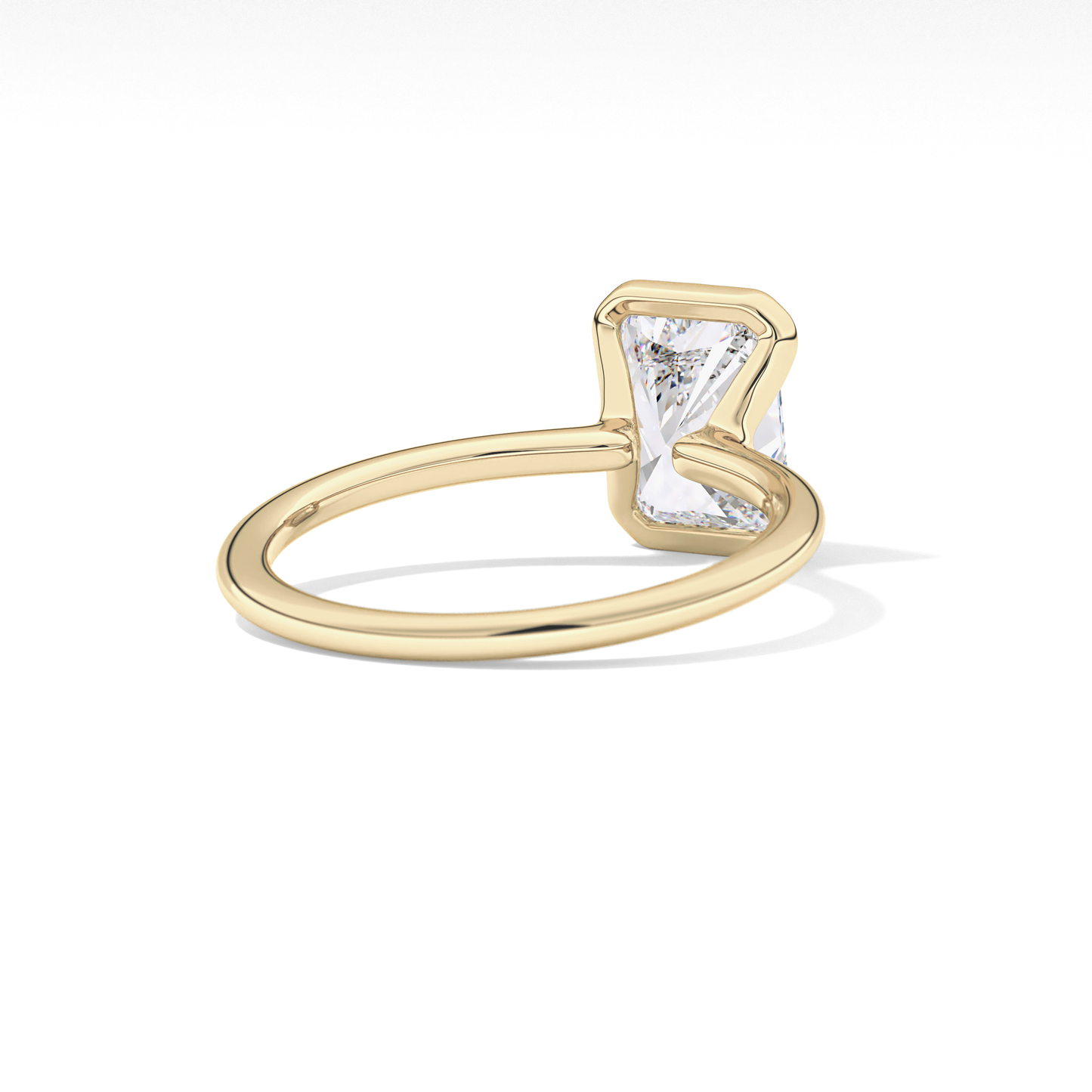 Radiant Half Bezel Lab Grown Diamond Engagement Ring